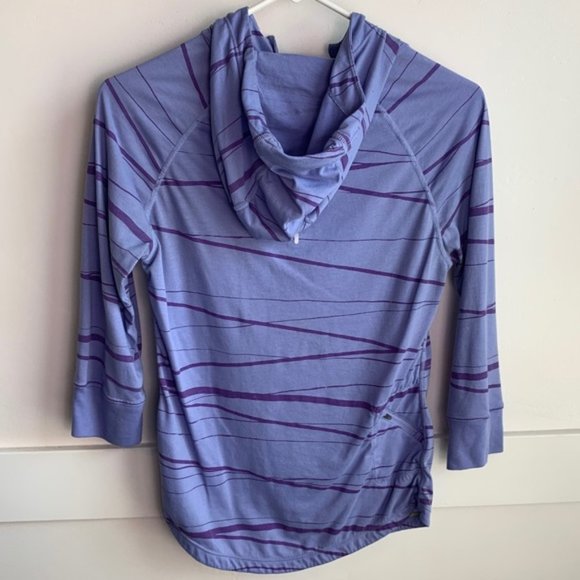 Nike Purple Striped Hooded Half Sleeve Tee - Picture 3 of 8